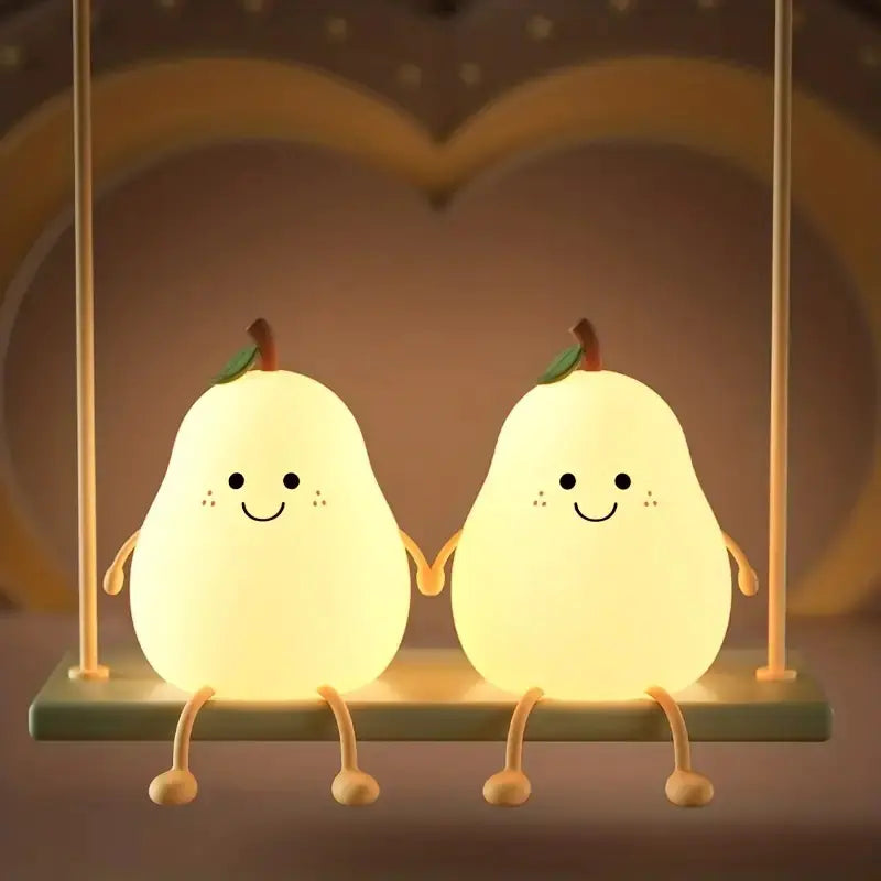 Cute Pear Shape Silicone Night Light with 7 Colors