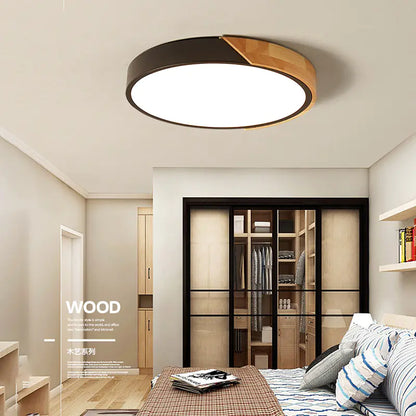 Modern Nordic LED Ceiling Light with Wooden Design