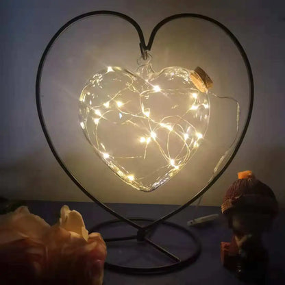 LED Wish Bottle with Glass Cork and Star Decor