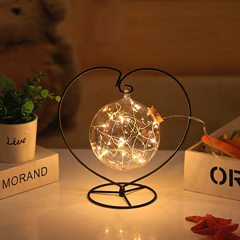 LED Wish Bottle with Glass Cork and Star Decor