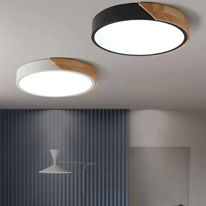Modern Nordic LED Ceiling Light with Wooden Design