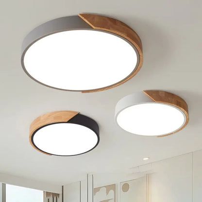 Modern Nordic LED Ceiling Light with Wooden Design
