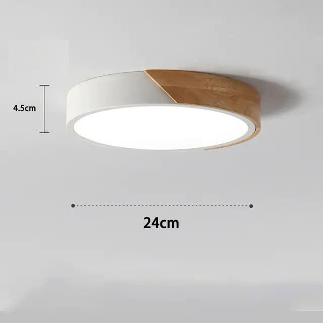Modern Nordic LED Ceiling Light with Wooden Design