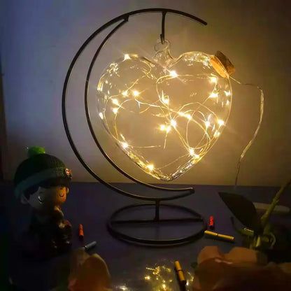 LED Wish Bottle with Glass Cork and Star Decor